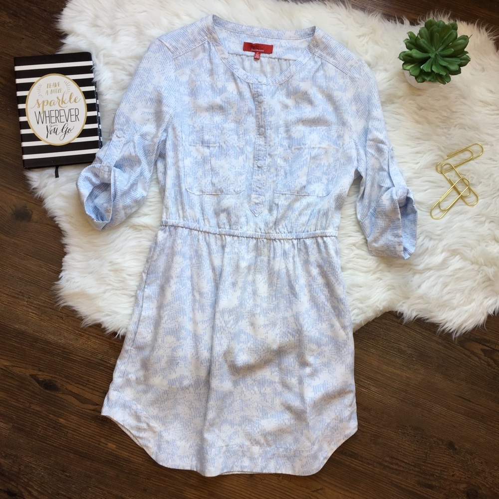 NWT RED SAKS FIFTH AVE SHIRT DRESS light blue S/P